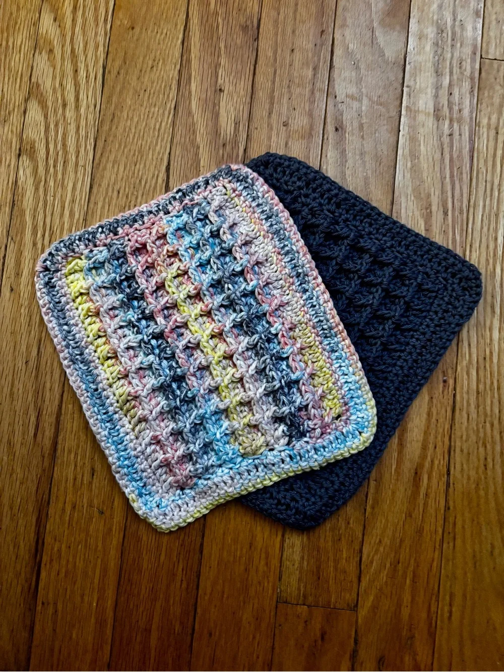 Cotton Washcloths Set - Charcoal & Pastel Multicolor